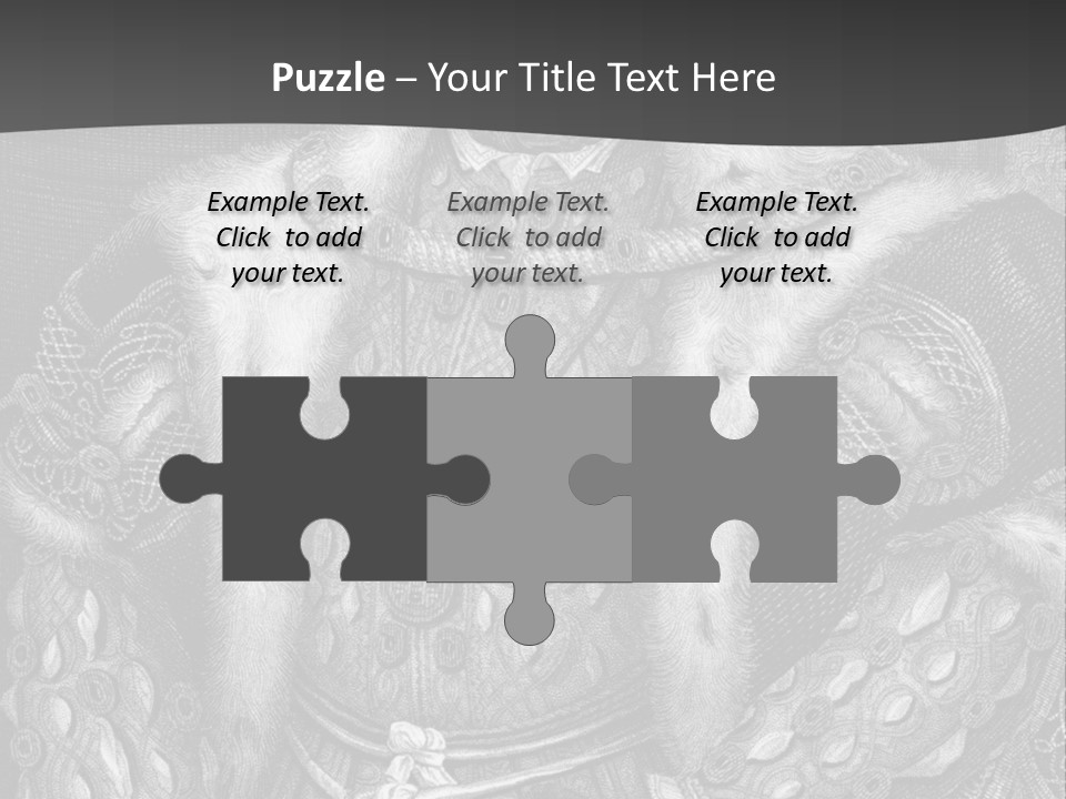 A Black And White Image Of A Man In A Medieval Costume PowerPoint Template