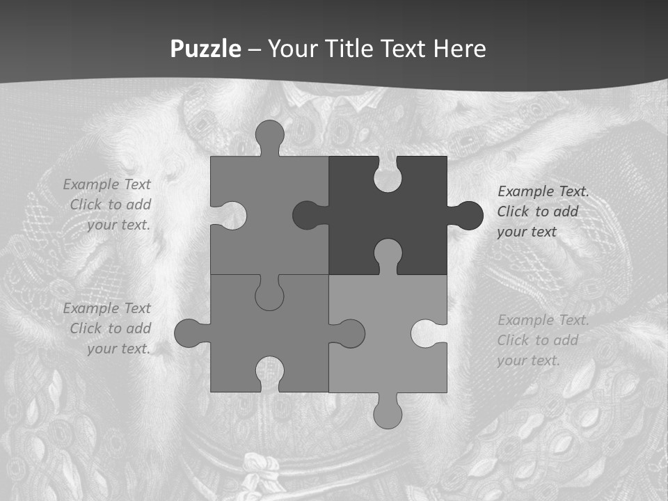 A Black And White Image Of A Man In A Medieval Costume PowerPoint Template