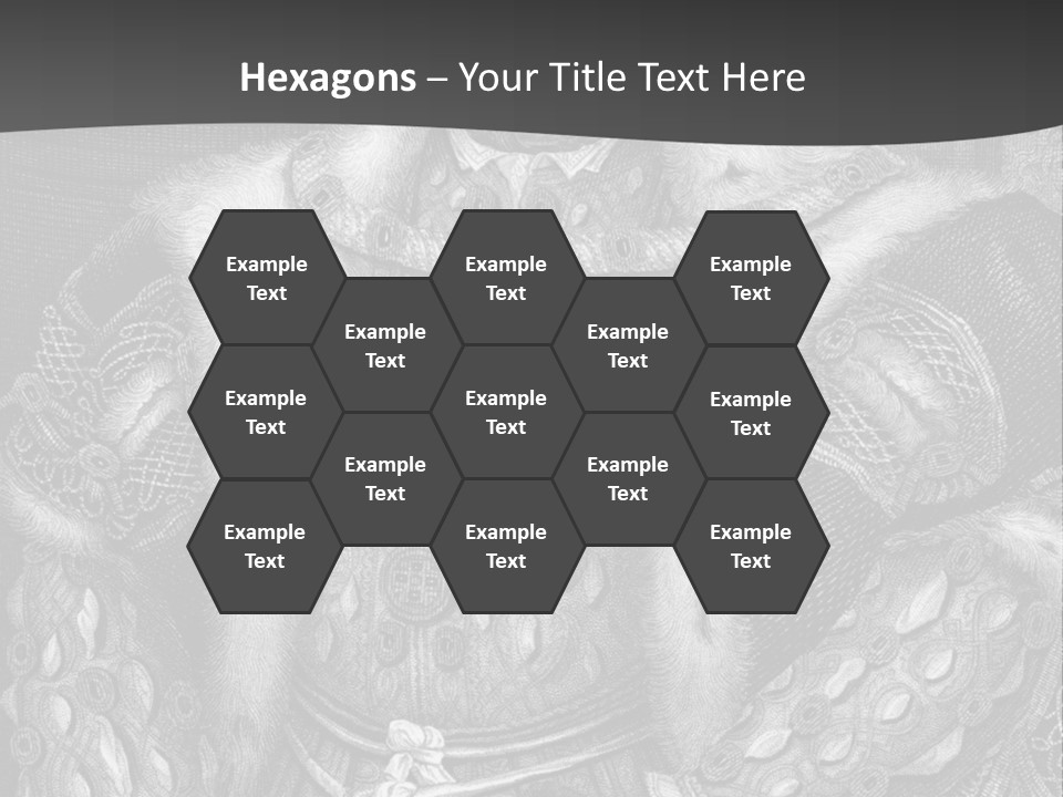 A Black And White Image Of A Man In A Medieval Costume PowerPoint Template