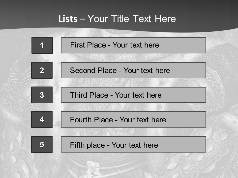 A Black And White Image Of A Man In A Medieval Costume PowerPoint Template