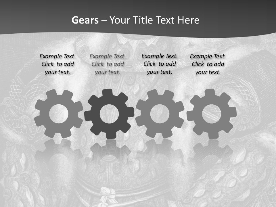 A Black And White Image Of A Man In A Medieval Costume PowerPoint Template