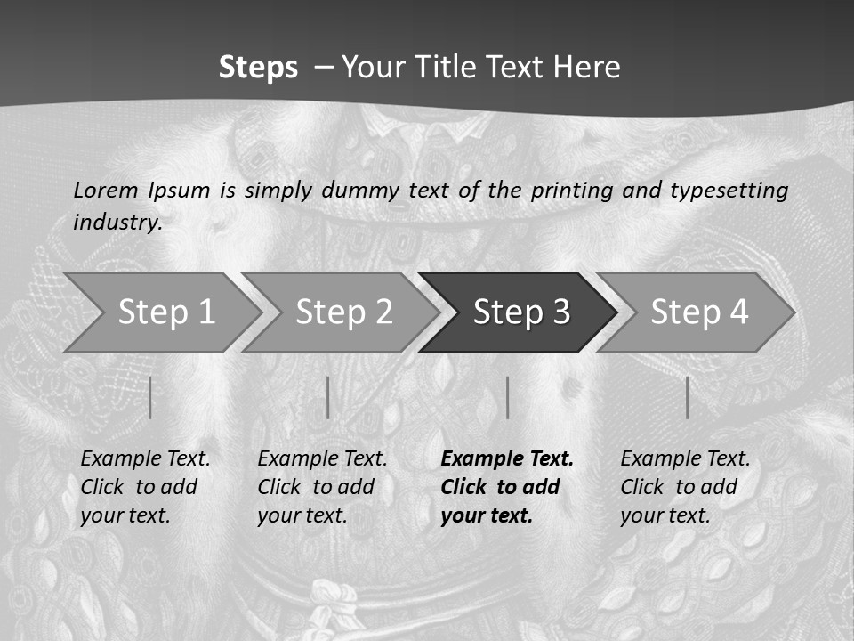 A Black And White Image Of A Man In A Medieval Costume PowerPoint Template