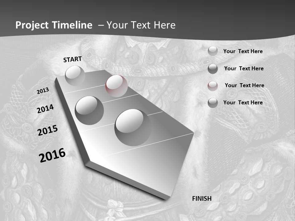 A Black And White Image Of A Man In A Medieval Costume PowerPoint Template