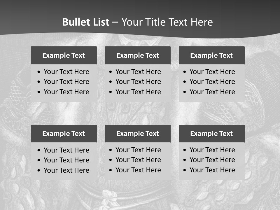 A Black And White Image Of A Man In A Medieval Costume PowerPoint Template