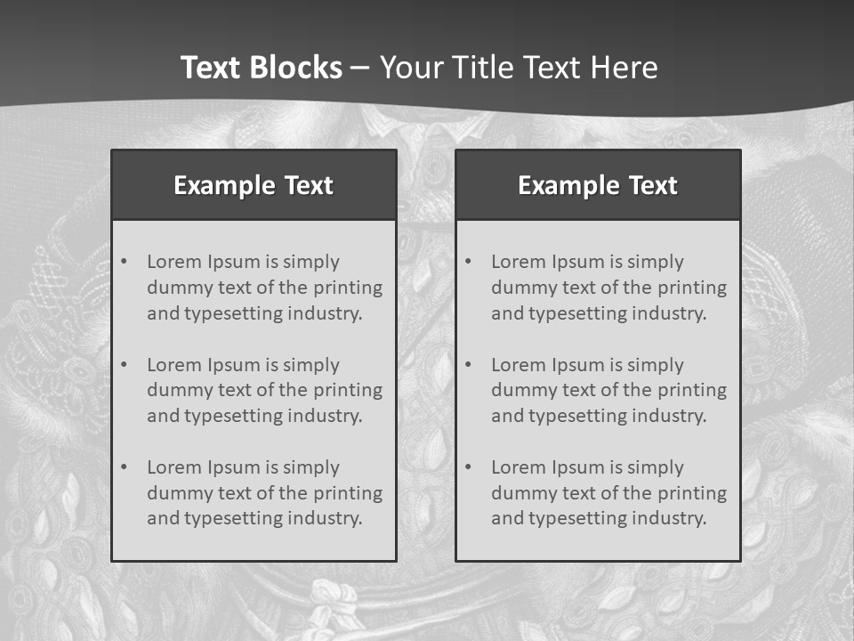A Black And White Image Of A Man In A Medieval Costume PowerPoint Template