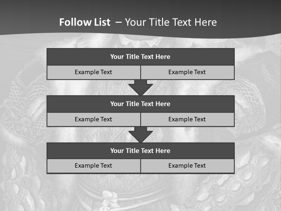A Black And White Image Of A Man In A Medieval Costume PowerPoint Template