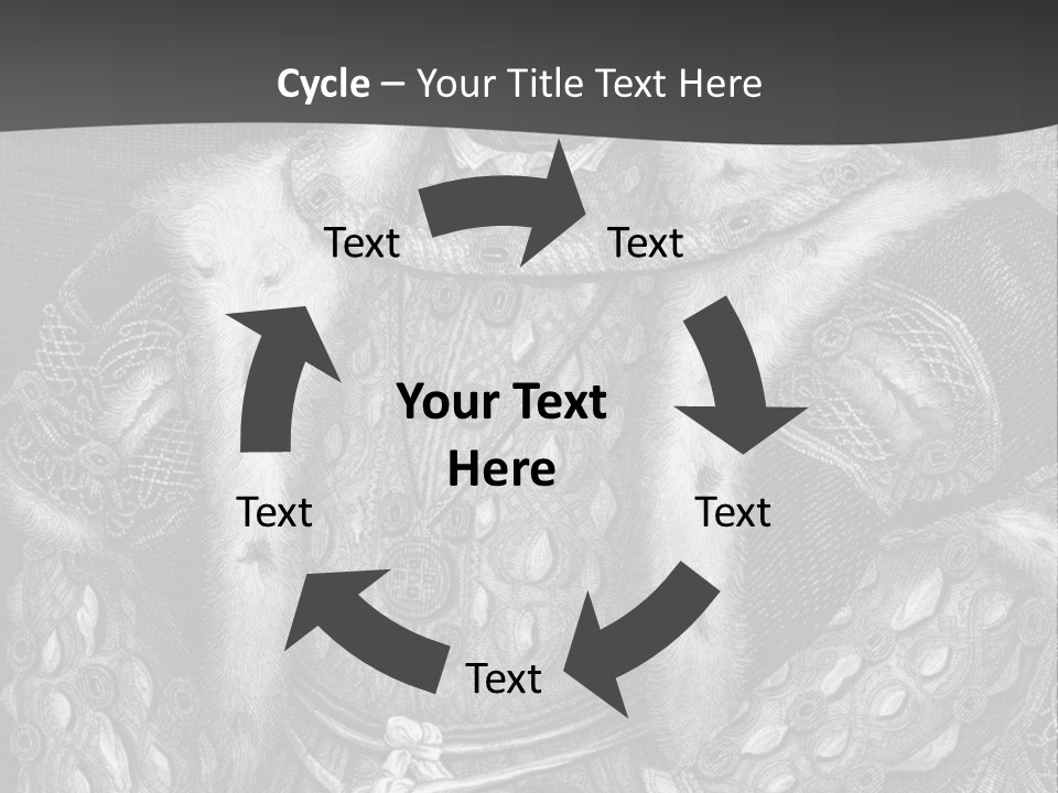 A Black And White Image Of A Man In A Medieval Costume PowerPoint Template