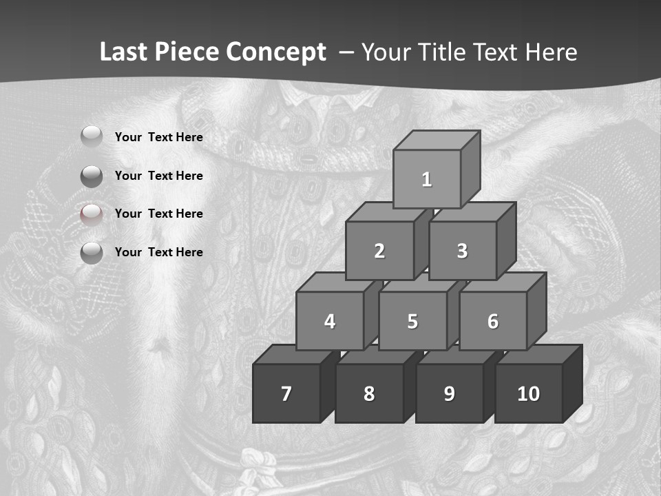 A Black And White Image Of A Man In A Medieval Costume PowerPoint Template