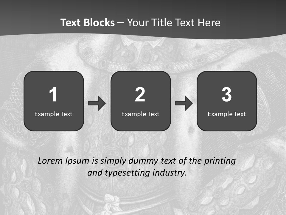 A Black And White Image Of A Man In A Medieval Costume PowerPoint Template