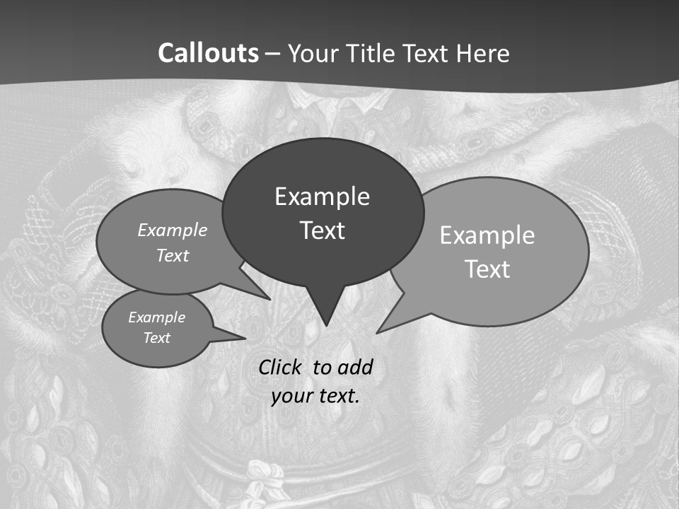 A Black And White Image Of A Man In A Medieval Costume PowerPoint Template