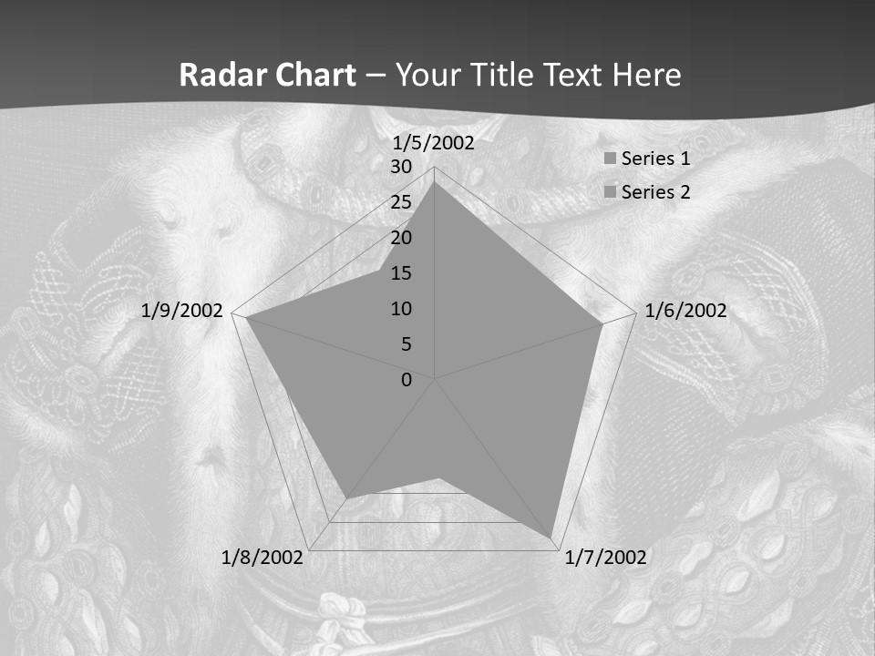 A Black And White Image Of A Man In A Medieval Costume PowerPoint Template