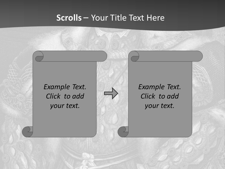 A Black And White Image Of A Man In A Medieval Costume PowerPoint Template