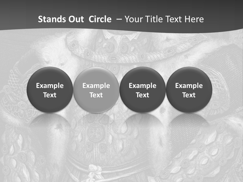 A Black And White Image Of A Man In A Medieval Costume PowerPoint Template