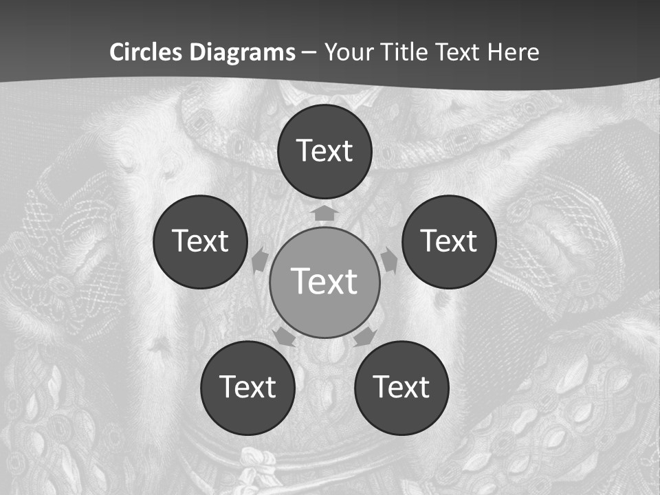 A Black And White Image Of A Man In A Medieval Costume PowerPoint Template