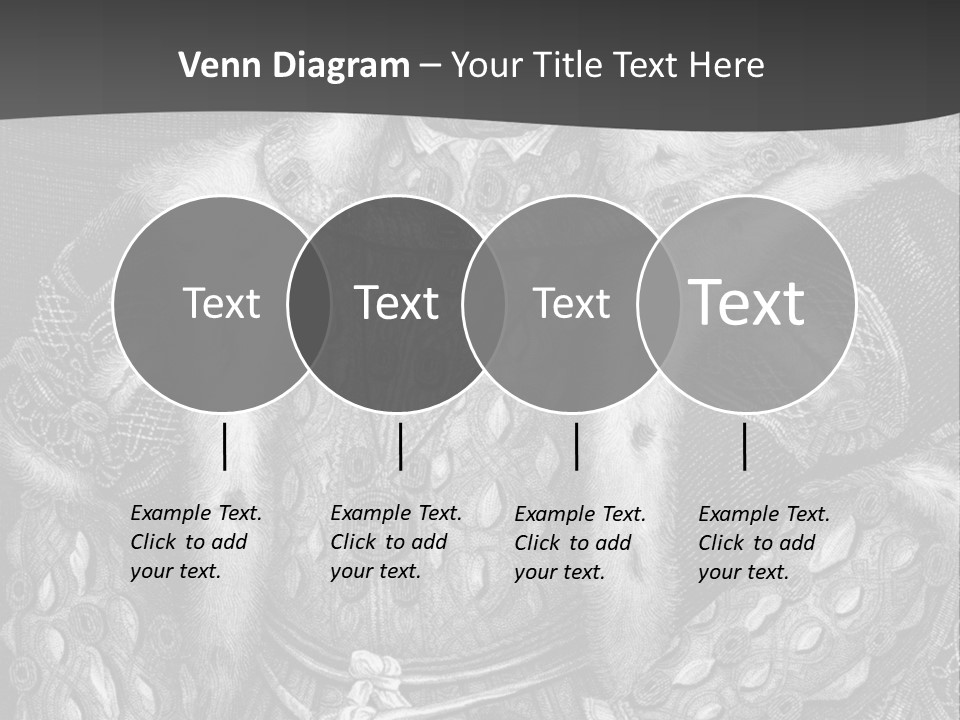 A Black And White Image Of A Man In A Medieval Costume PowerPoint Template