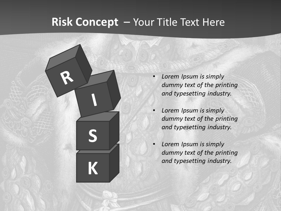 A Black And White Image Of A Man In A Medieval Costume PowerPoint Template