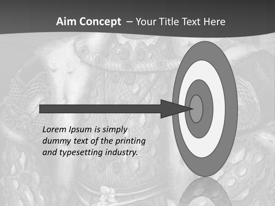 A Black And White Image Of A Man In A Medieval Costume PowerPoint Template