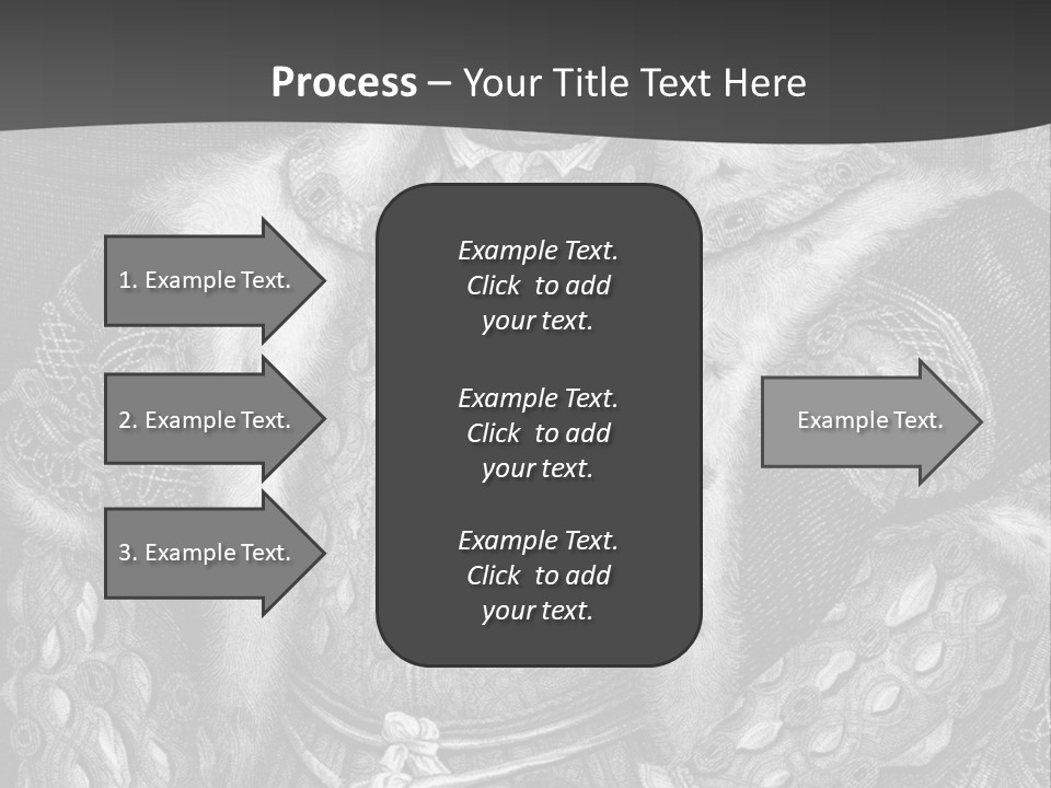 A Black And White Image Of A Man In A Medieval Costume PowerPoint Template