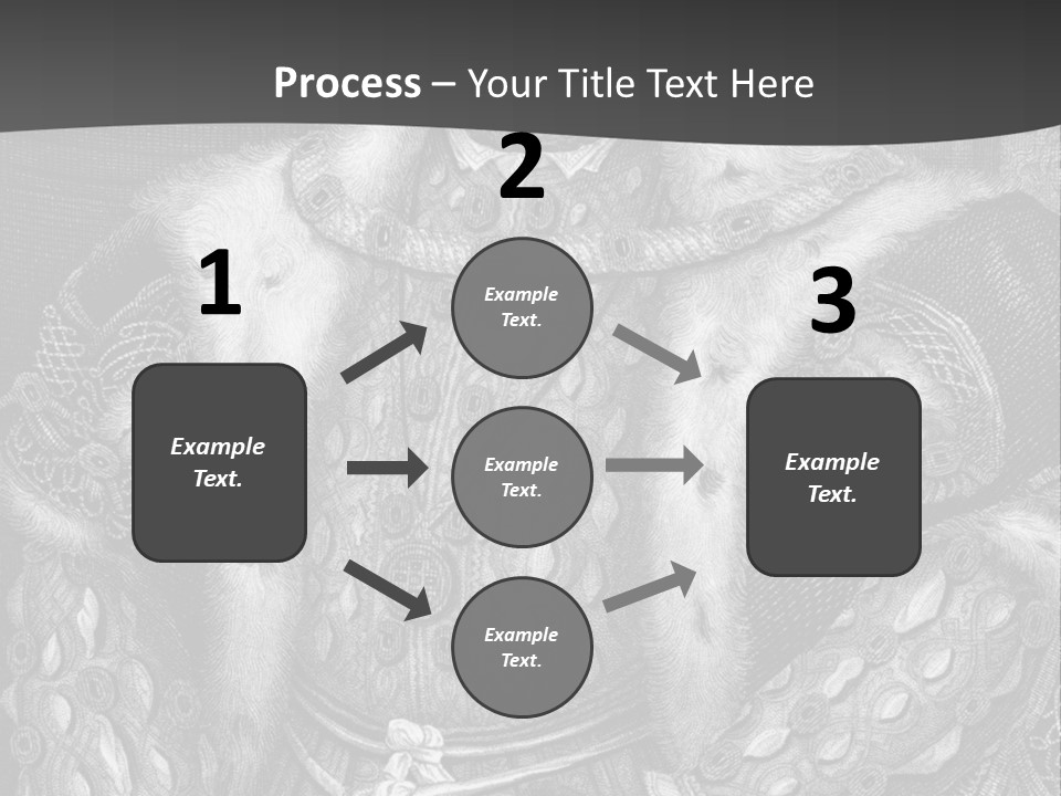 A Black And White Image Of A Man In A Medieval Costume PowerPoint Template