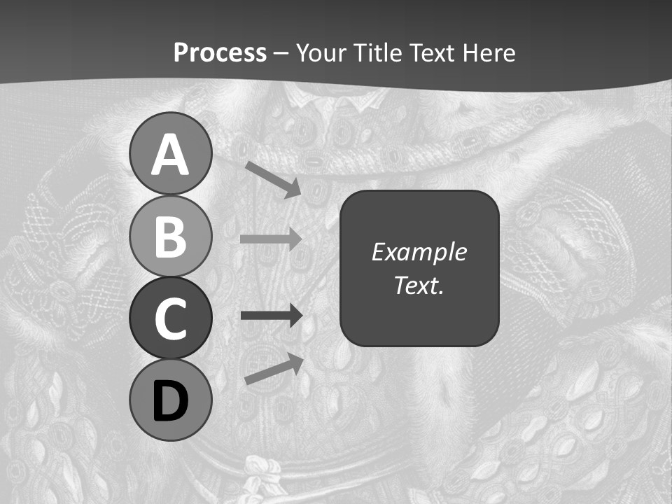 A Black And White Image Of A Man In A Medieval Costume PowerPoint Template