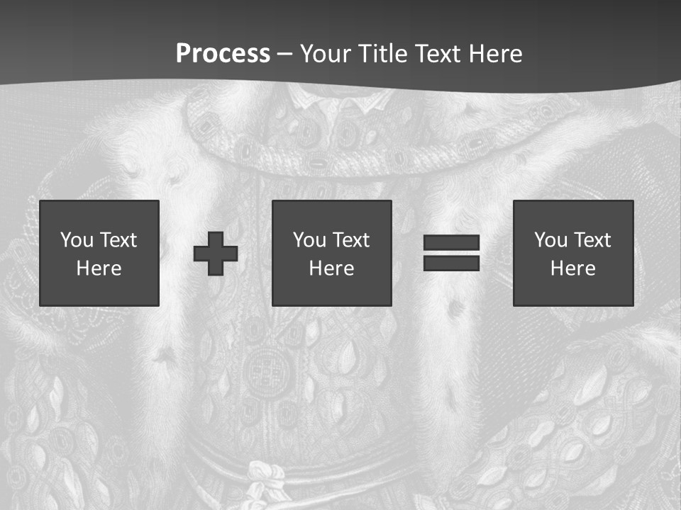 A Black And White Image Of A Man In A Medieval Costume PowerPoint Template