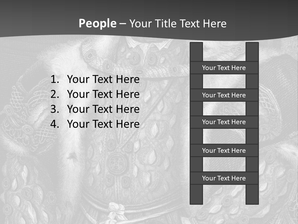 A Black And White Image Of A Man In A Medieval Costume PowerPoint Template