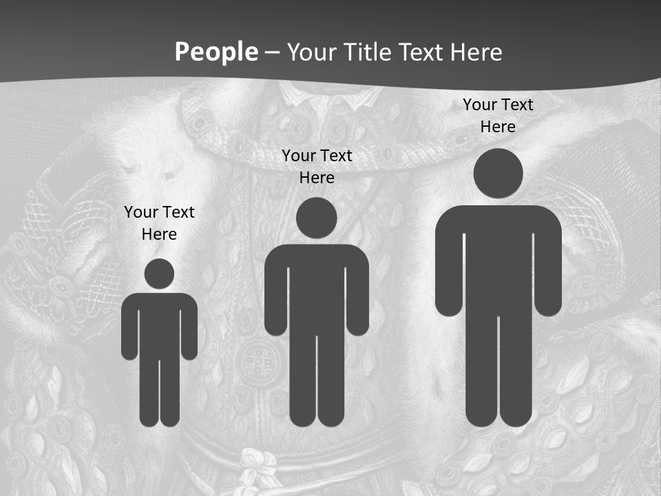 A Black And White Image Of A Man In A Medieval Costume PowerPoint Template