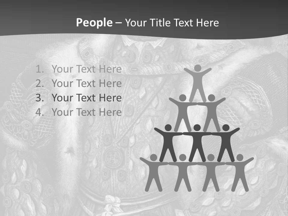 A Black And White Image Of A Man In A Medieval Costume PowerPoint Template