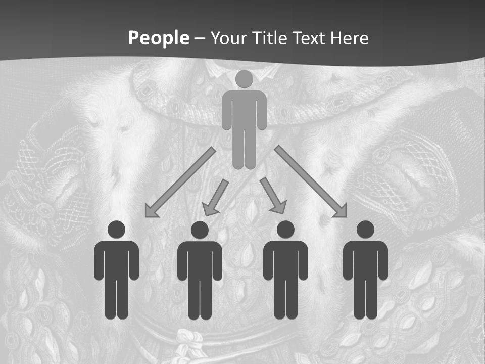 A Black And White Image Of A Man In A Medieval Costume PowerPoint Template