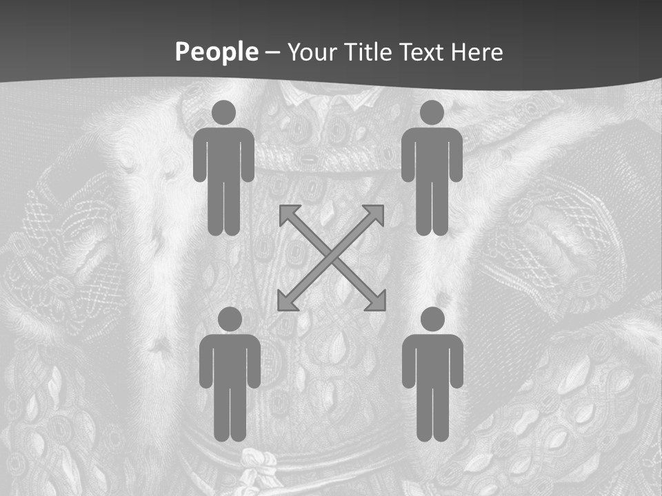 A Black And White Image Of A Man In A Medieval Costume PowerPoint Template