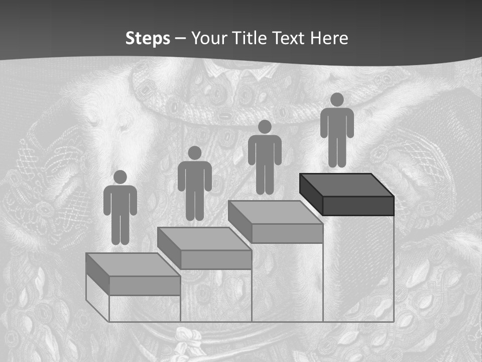 A Black And White Image Of A Man In A Medieval Costume PowerPoint Template