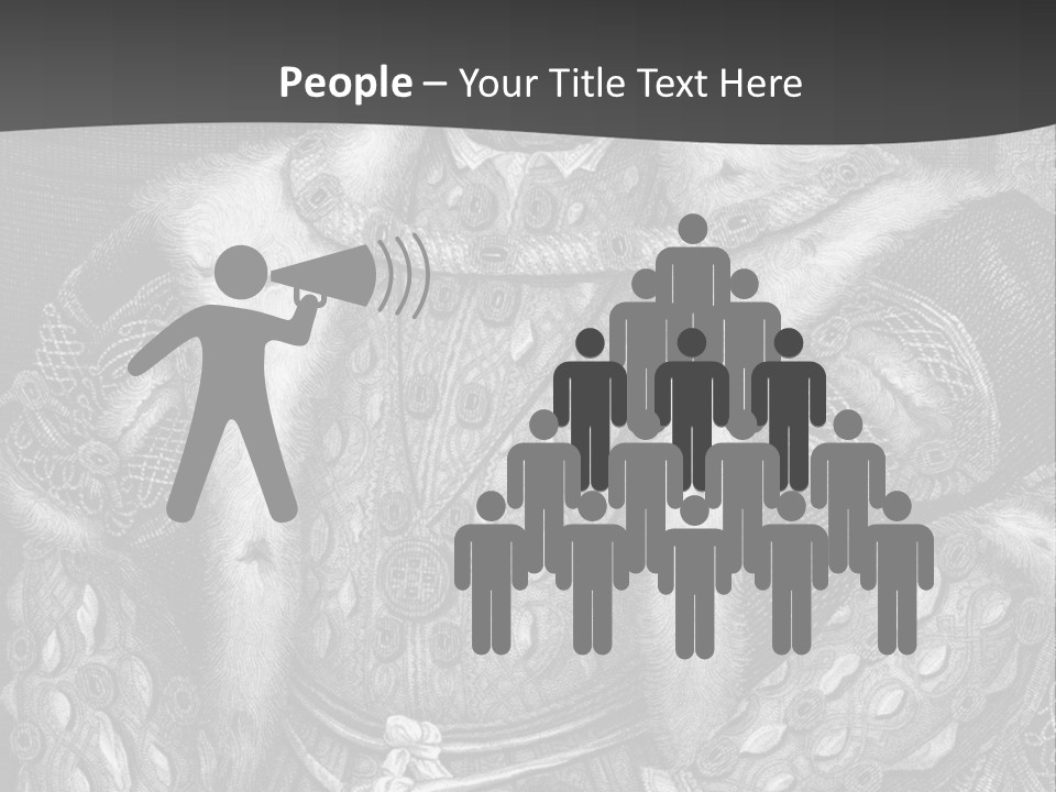 A Black And White Image Of A Man In A Medieval Costume PowerPoint Template