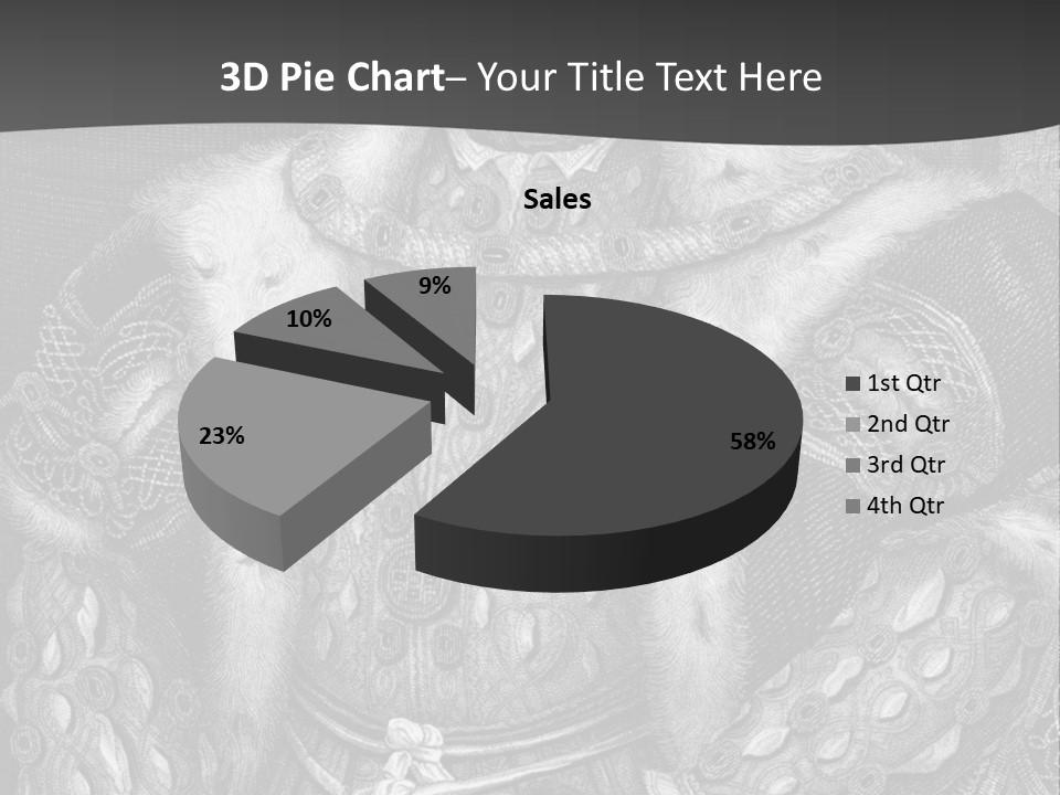A Black And White Image Of A Man In A Medieval Costume PowerPoint Template
