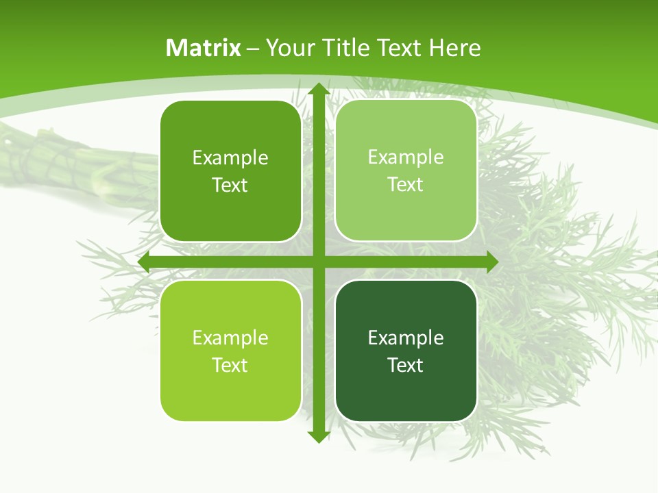 A Bunch Of Green Herbs On A White Background PowerPoint Template