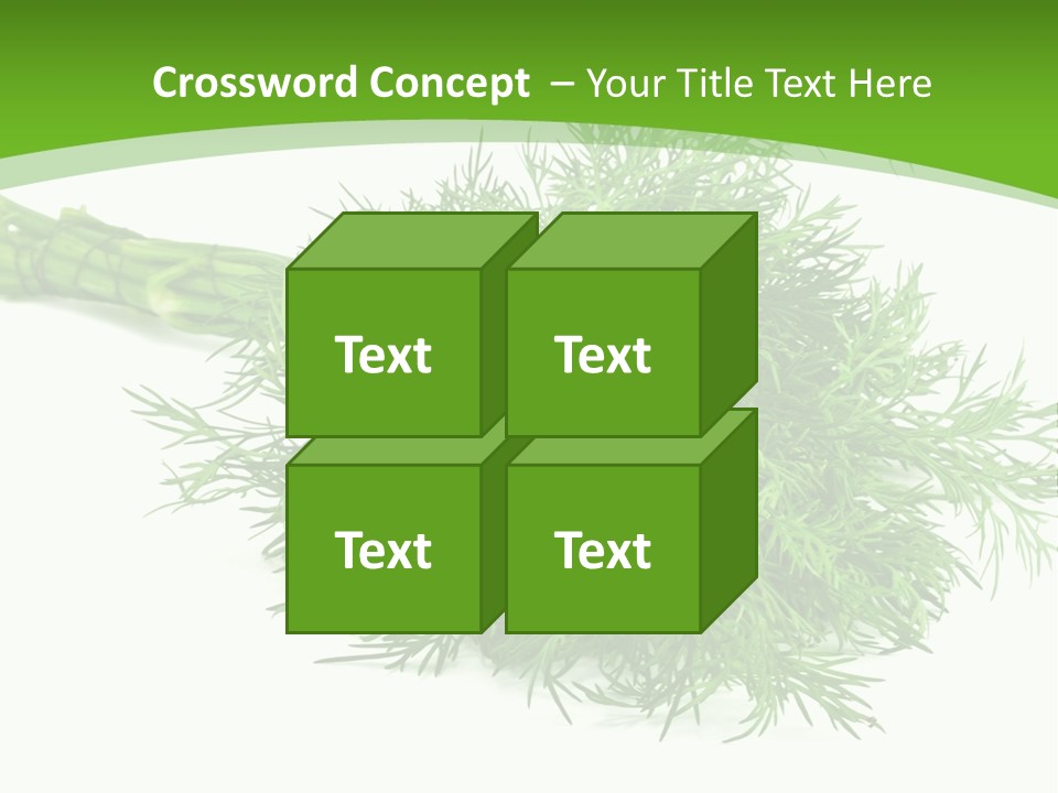 A Bunch Of Green Herbs On A White Background PowerPoint Template