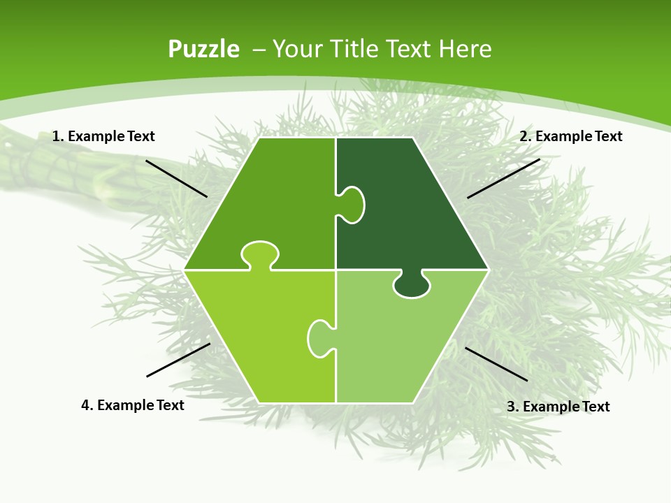 A Bunch Of Green Herbs On A White Background PowerPoint Template