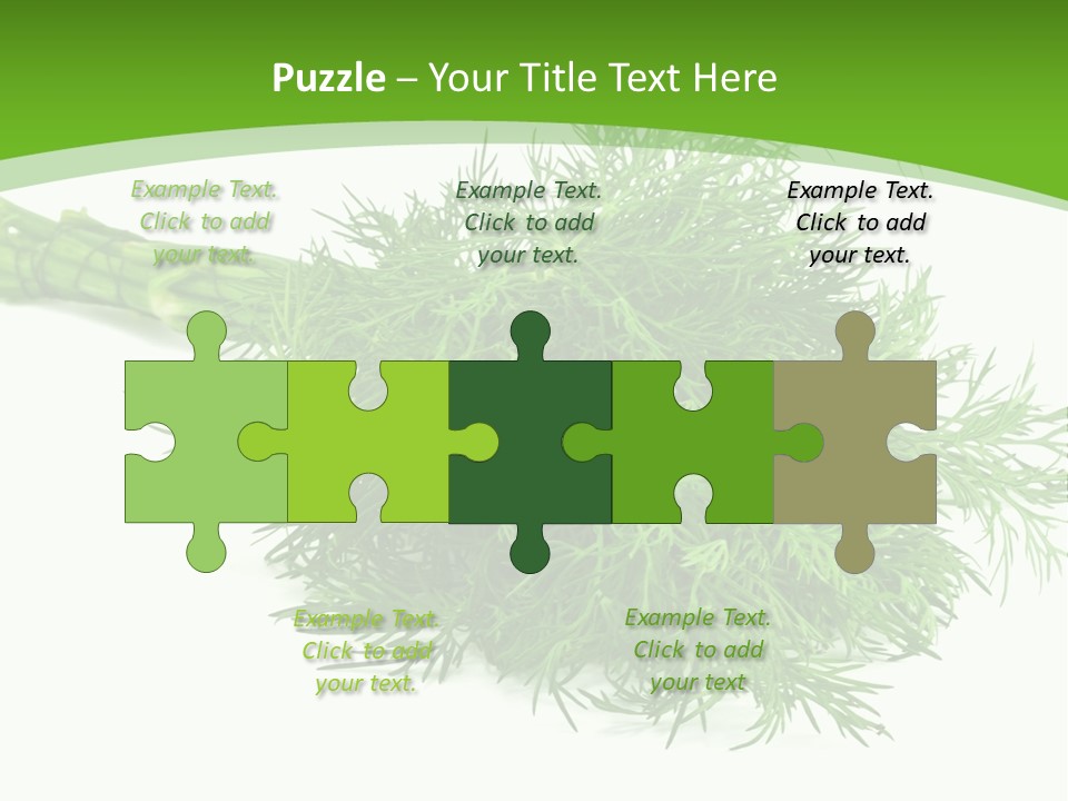 A Bunch Of Green Herbs On A White Background PowerPoint Template