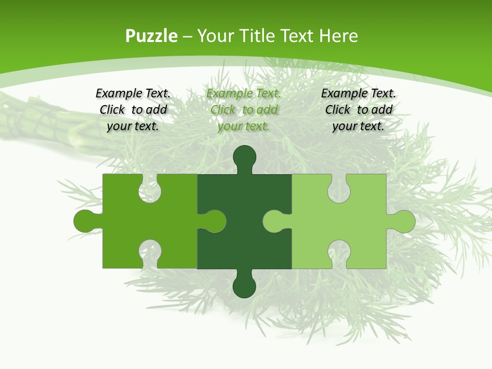 A Bunch Of Green Herbs On A White Background PowerPoint Template