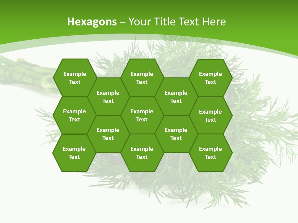 A Bunch Of Green Herbs On A White Background PowerPoint Template
