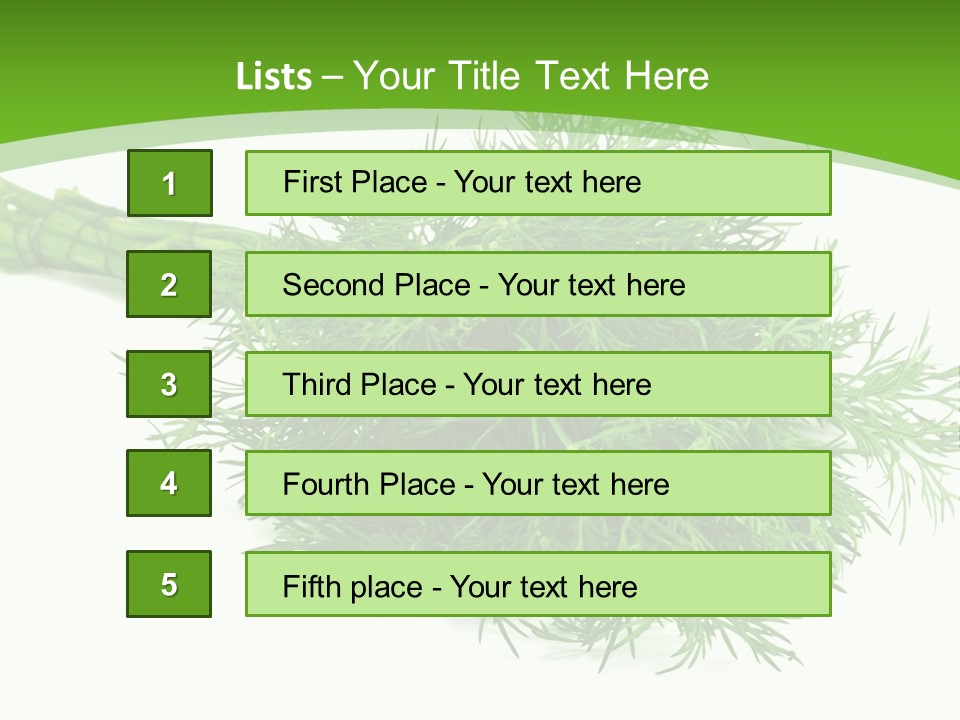 A Bunch Of Green Herbs On A White Background PowerPoint Template