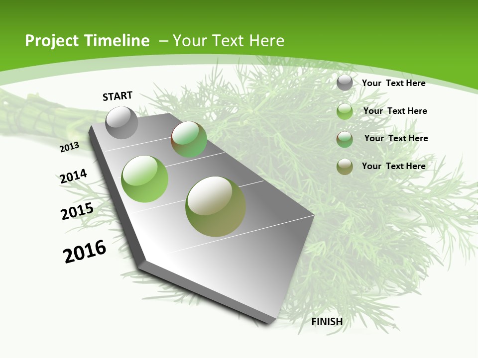 A Bunch Of Green Herbs On A White Background PowerPoint Template