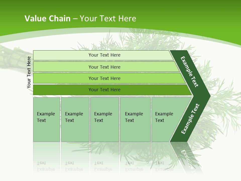 A Bunch Of Green Herbs On A White Background PowerPoint Template