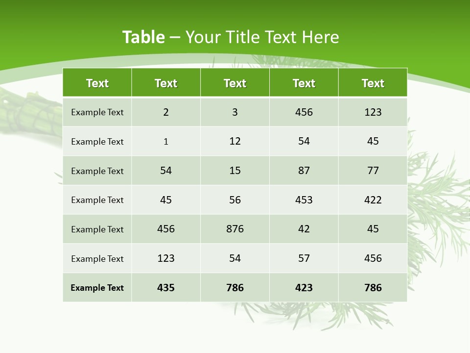 A Bunch Of Green Herbs On A White Background PowerPoint Template