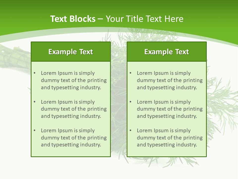 A Bunch Of Green Herbs On A White Background PowerPoint Template