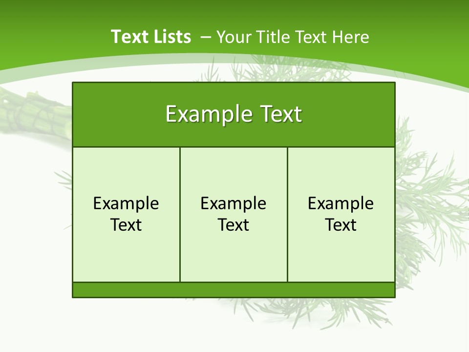 A Bunch Of Green Herbs On A White Background PowerPoint Template