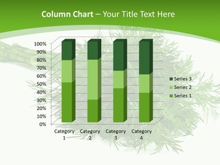 A Bunch Of Green Herbs On A White Background PowerPoint Template