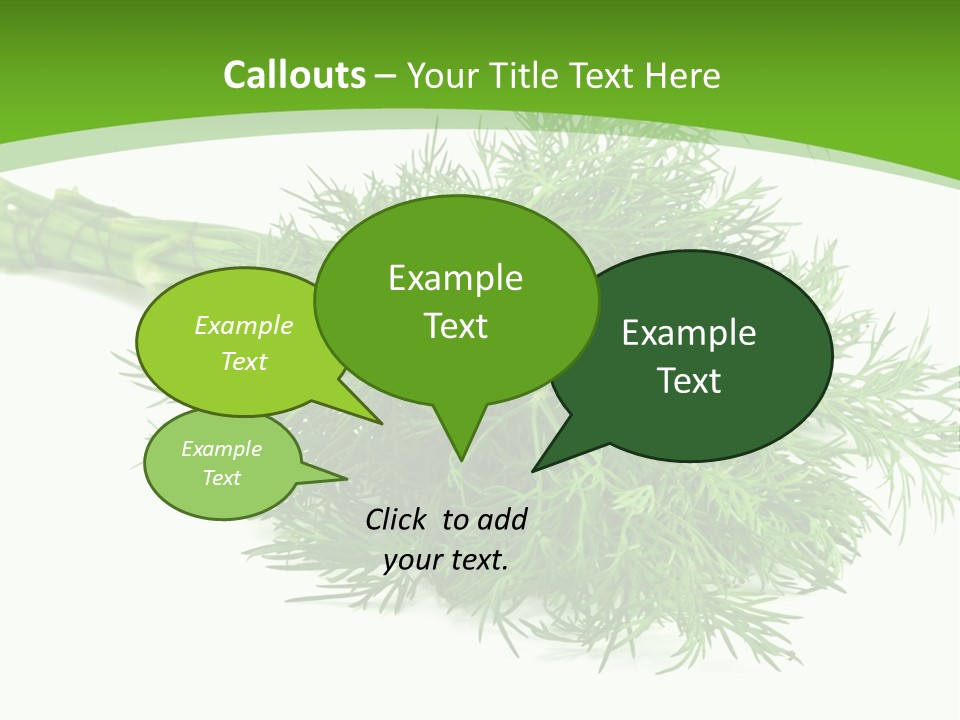 A Bunch Of Green Herbs On A White Background PowerPoint Template