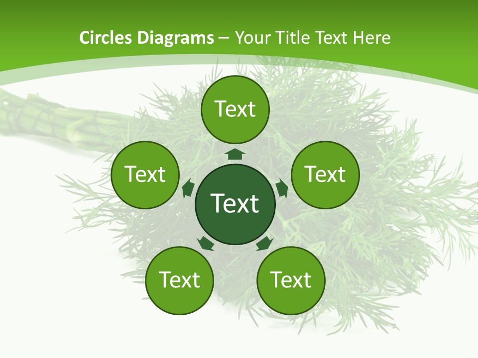 A Bunch Of Green Herbs On A White Background PowerPoint Template