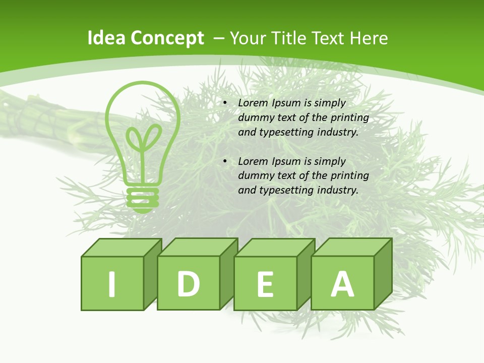 A Bunch Of Green Herbs On A White Background PowerPoint Template