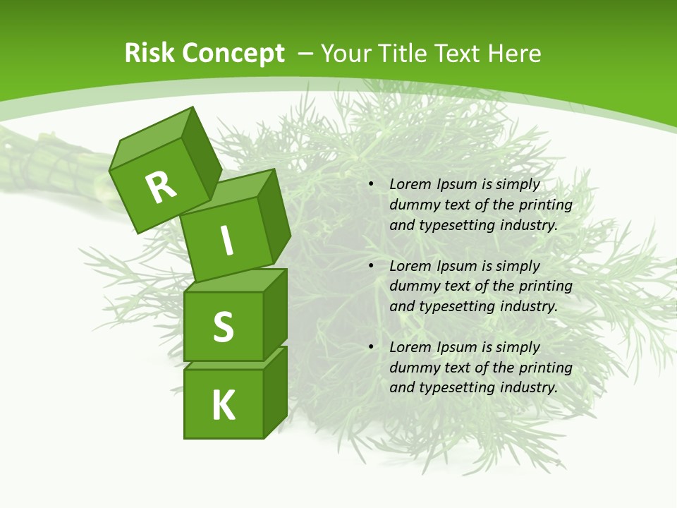 A Bunch Of Green Herbs On A White Background PowerPoint Template